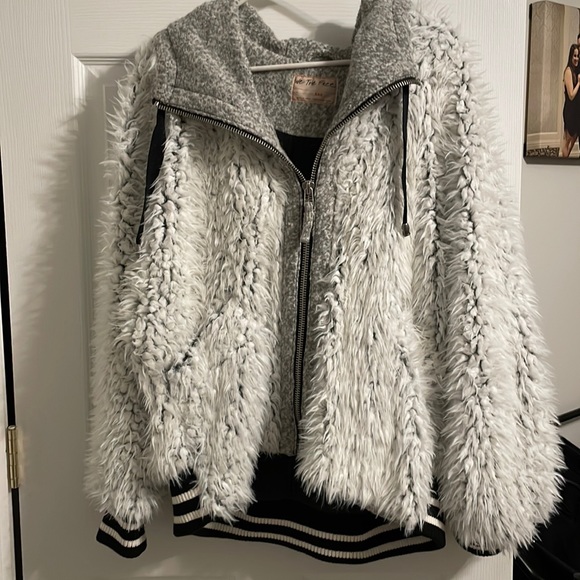 free people furry varsity jacket - Picture 1 of 1